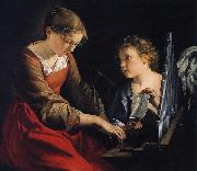 GENTILESCHI, Orazio Saint Cecilia with an Angel Spain oil painting artist